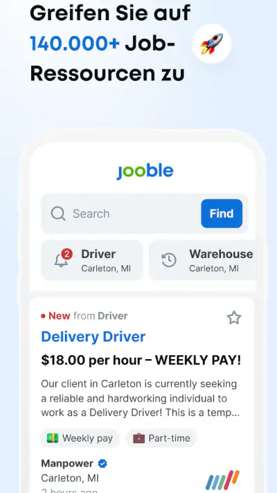 Jooble－Jobsuche & Jobbörse App screenshot 1