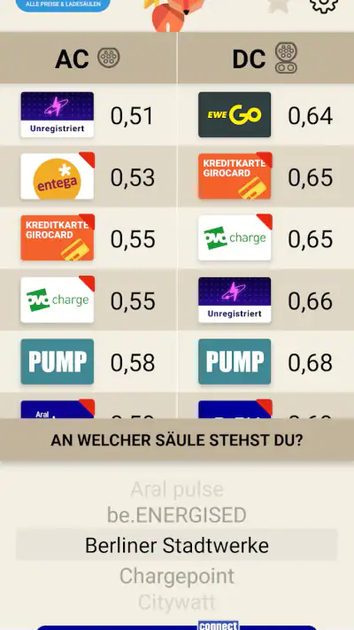 Ladefuchs: EV Strompreise screenshot 1