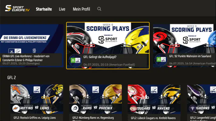 SPORTEUROPE.TV screenshot 1