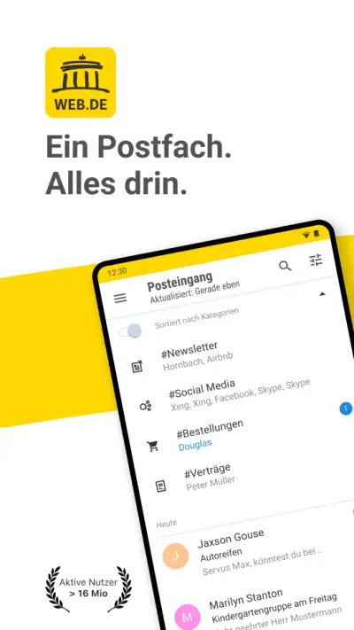 WEB.DE Mail, Cloud & News screenshot 1