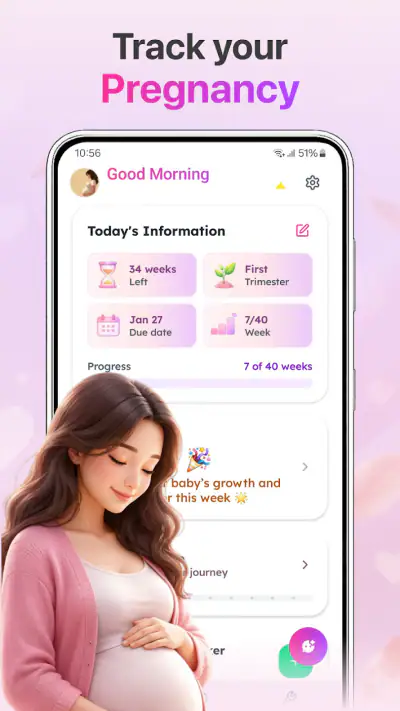 Baby & Pregnancy Tracker App screenshot 1