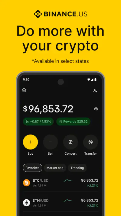 Binance.US: Buy BTC, DOGE, XRP screenshot 1