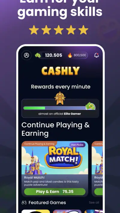 Cashly-Play & Earn in Minutes screenshot 1