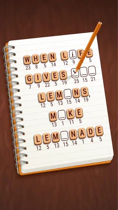 Colorwood Words - Cryptogram screenshot 1