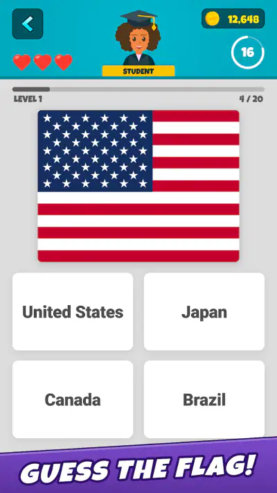 Country Flags 2: Geo Quiz screenshot 1