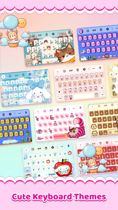 Cute Keyboard: Sound & Emoji screenshot 1