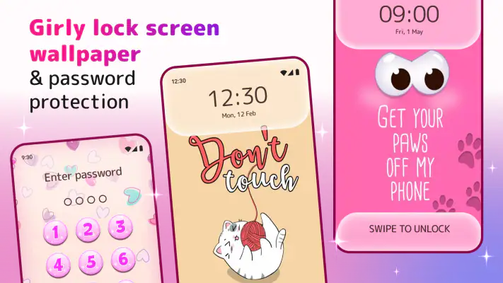Cute Lock Screen & Wallpapers screenshot 1