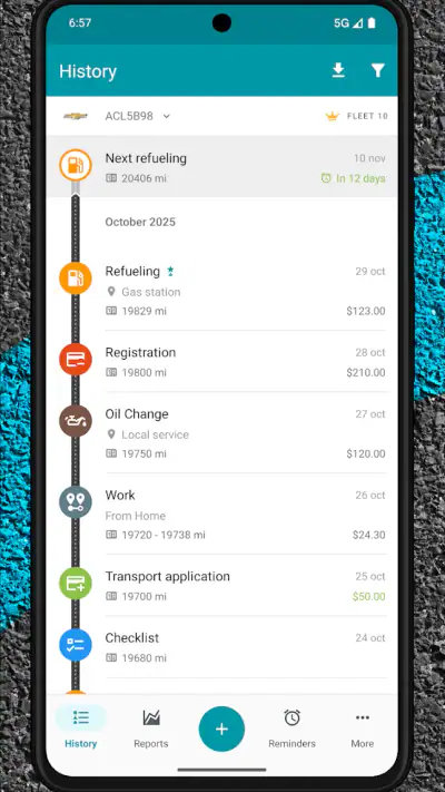 Drivvo - Vehicle management screenshot 1