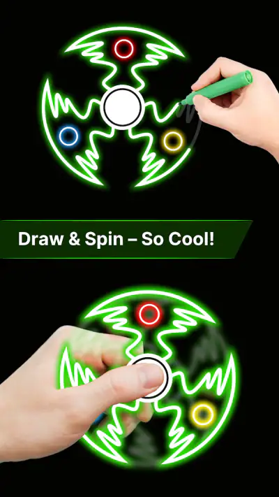 Finger Spinner: Glow Art Draw screenshot 1