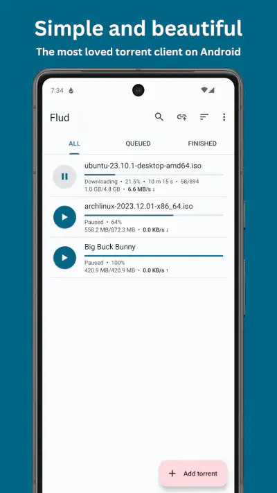 Flud - Torrent Downloader screenshot 1