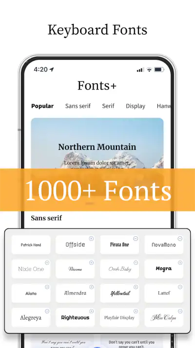 Font Keyboard: Text Fonts+ screenshot 1