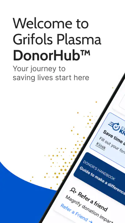 Grifols Plasma Donor Hub screenshot 1