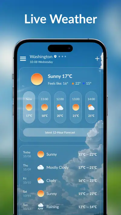 Live Weather: Real & Forecast screenshot 1