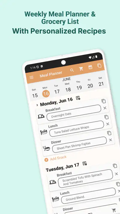 Meal Planner & Grocery List screenshot 1