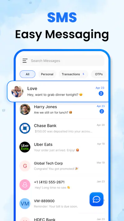 Messages SMS Text Home screenshot 1