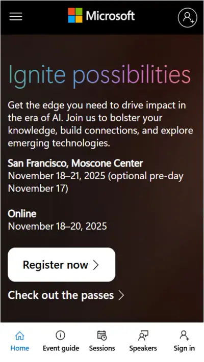 Microsoft Ignite screenshot 1