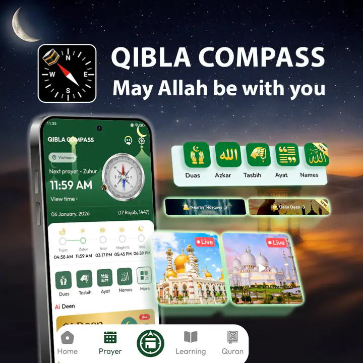 Muslim Prayer - Qibla Compass screenshot 1