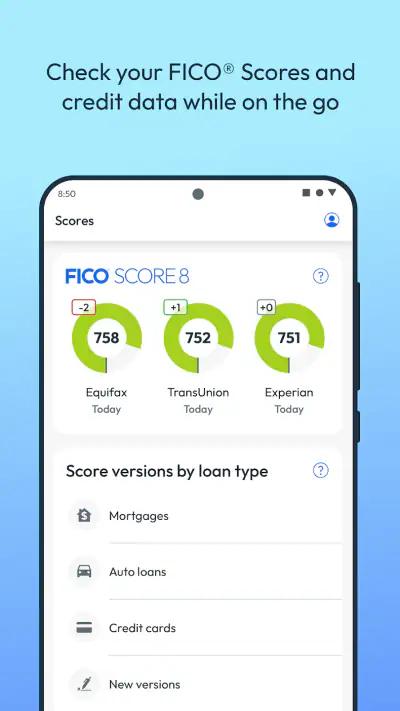 myFICO - Credit Score Tracking screenshot 1