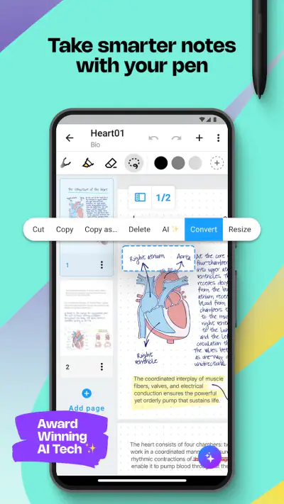 MyScript Notes: AI Note Taking screenshot 1