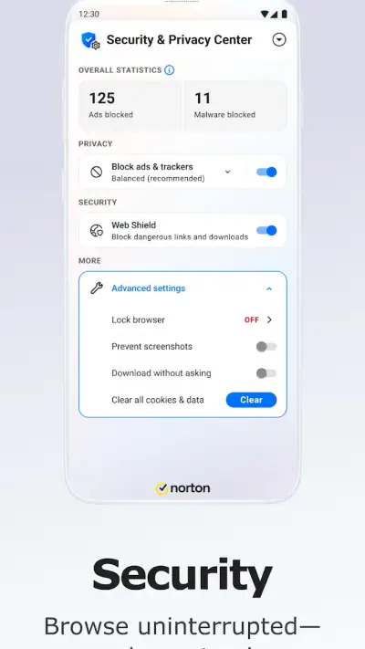 Norton Private Browser screenshot 1
