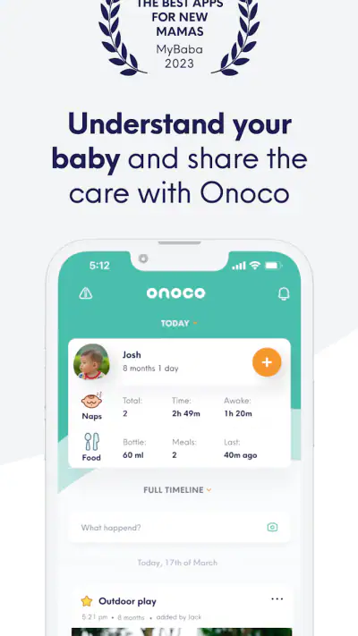 Onoco - Shareable Baby tracker screenshot 1