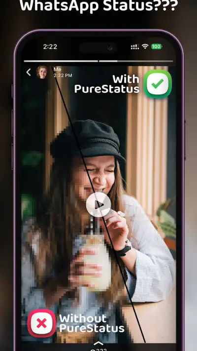 PureStatus: ByeBye Blur Status screenshot 1