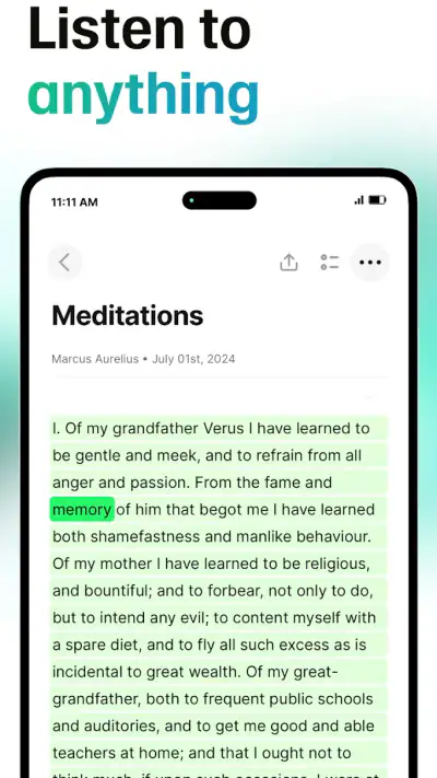ElevenReader - Voice Reader screenshot 1