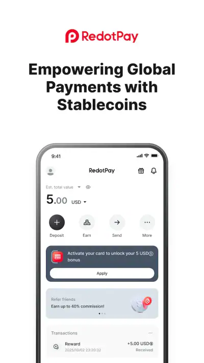 RedotPay: Crypto Card & Pay screenshot 1