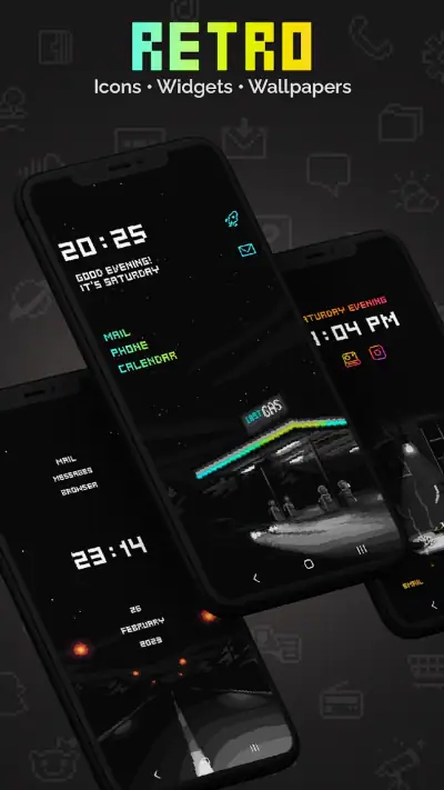 Retro Mode - Icon Pack (Neon) screenshot 1
