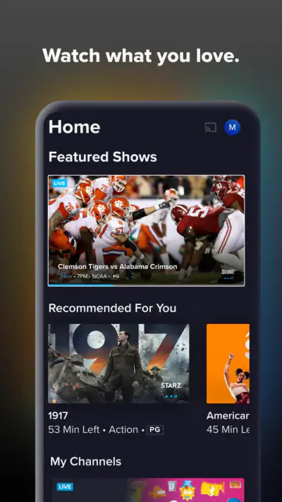 Sling: Live TV + Freestream screenshot 1