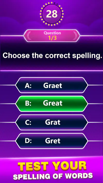 Spelling Quiz - Word Trivia screenshot 1