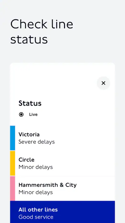 TfL Go: Plan, Pay, Travel screenshot 1