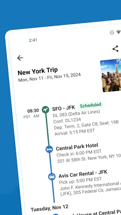 TripIt: Travel Planner screenshot 1