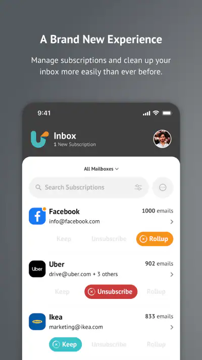 Unroll.Me - Inbox Mail Cleaner screenshot 1