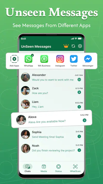 UnseenChat: View Deleted Msgs screenshot 1