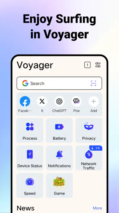 Voyager: AI Swift Browser screenshot 1