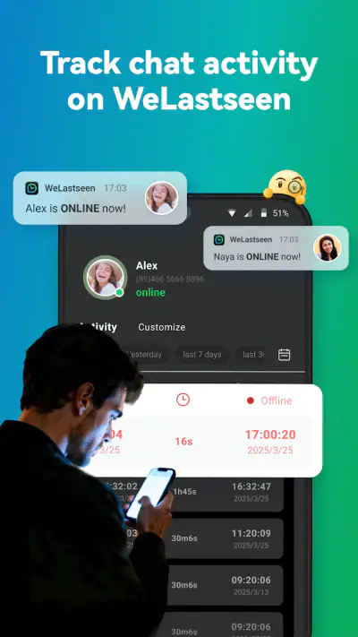 WeLastseen: Chat App tracker screenshot 1