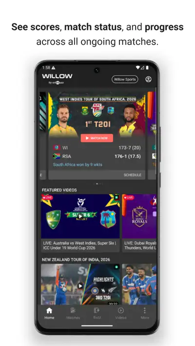 Willow - Watch Live Cricket screenshot 1