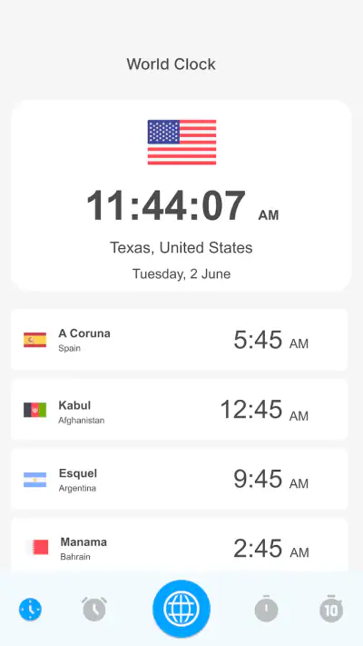 World Clock - World time clock screenshot 1