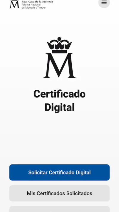 Certificado digital FNMT screenshot 1