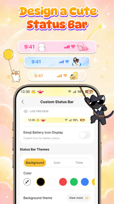 Emoji Battery: DIY Status Bar screenshot 1