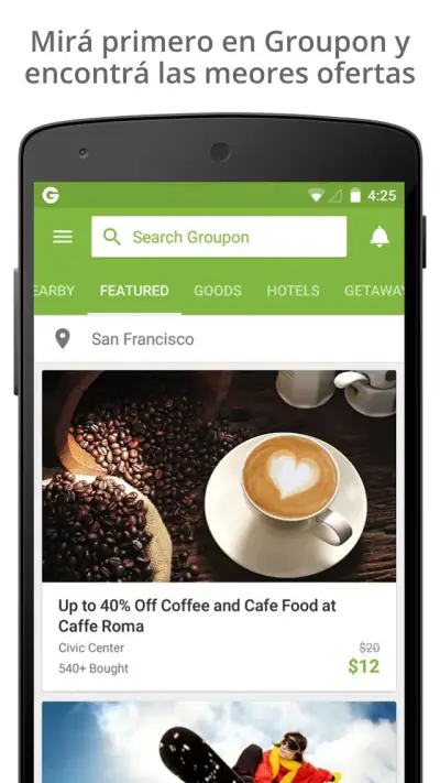 Groupon: compra nuevas ofertas screenshot 1