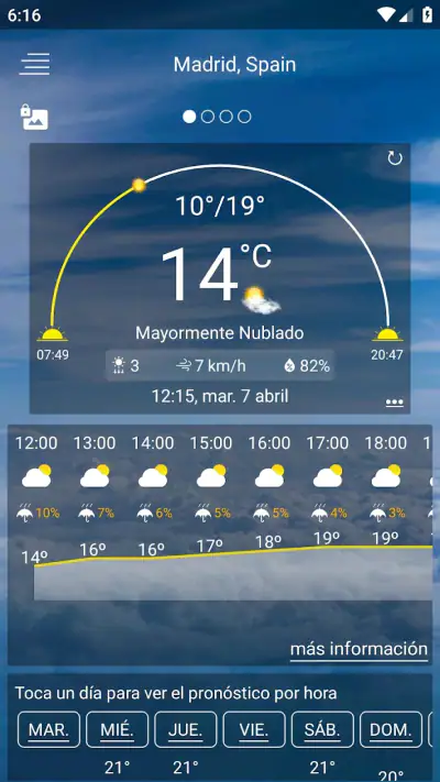 Pronóstico del Tiempo screenshot 1
