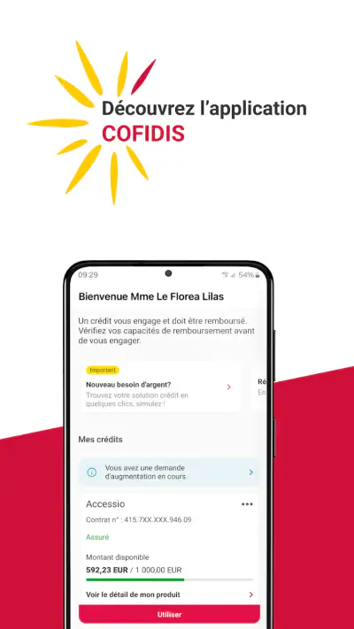 Cofidis, app crédit et budget screenshot 1