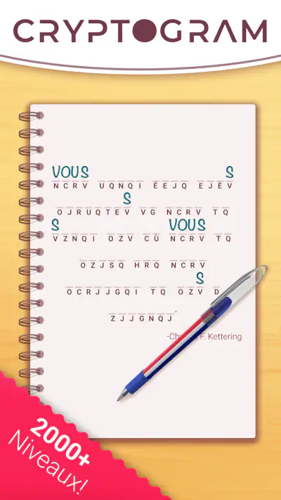 Cryptogram: Puzzle mots mêlés! screenshot 1