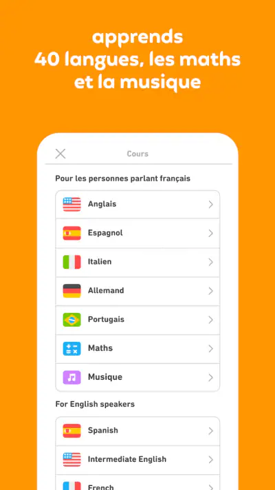 Duolingo : Langues et échecs screenshot 1