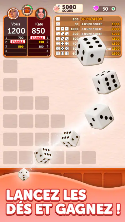 Farkle Lancer de Dés screenshot 1