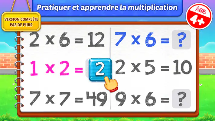 Jeux de multiplication enfants screenshot 1