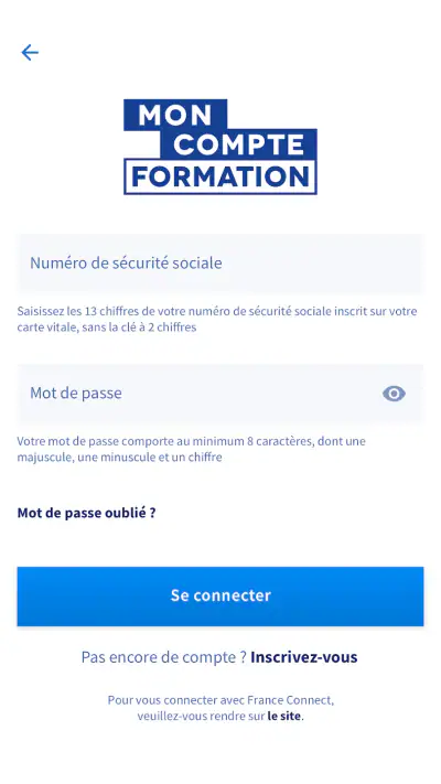 Mon compte formation screenshot 1
