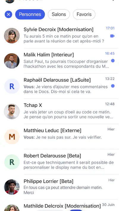 Tchap screenshot 1